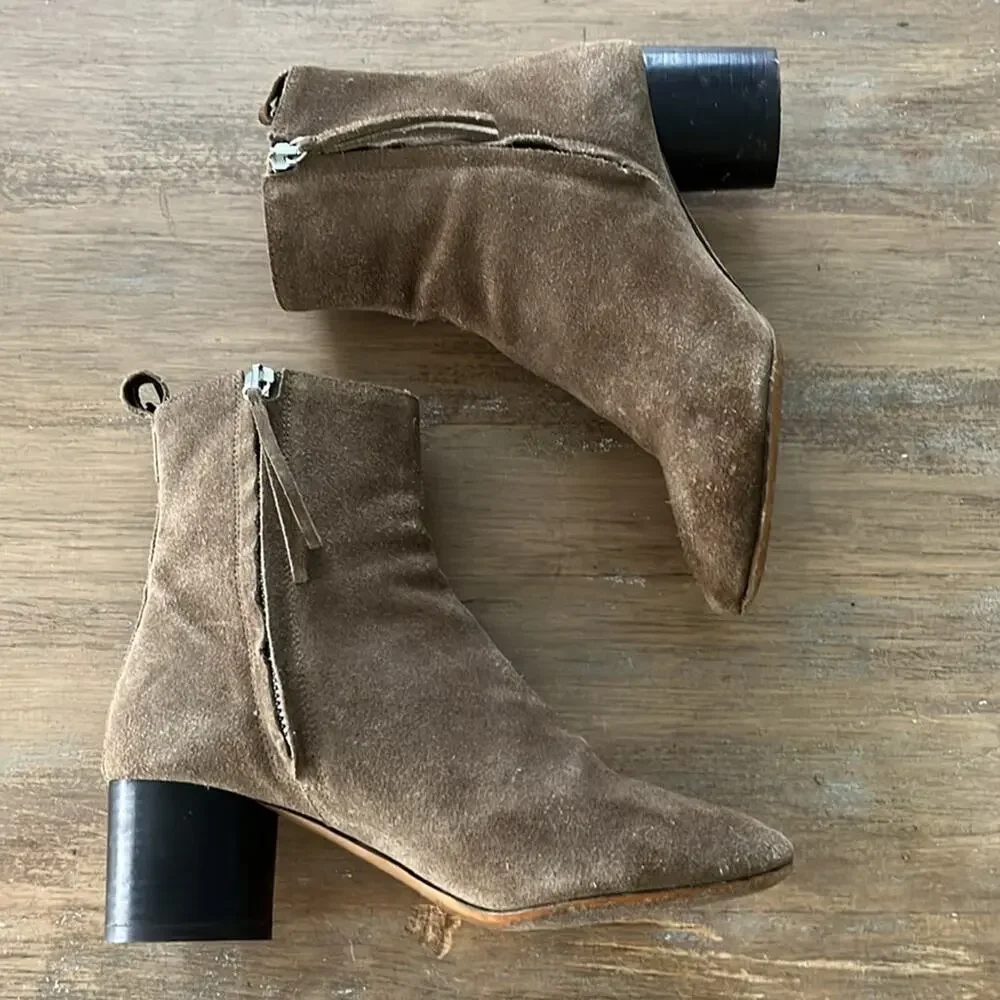 ISABEL MARANT Deyissa Suede Leather Ankle Boots Brown Taupe Size Size 36